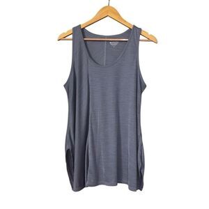 Athleta Relaxed Tank side slit scoop neck lightweight size medium wash denim